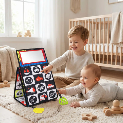livre bebe en tissus miroir frere joue