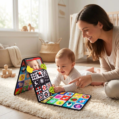 livre bebe en tissus miroir maman joue