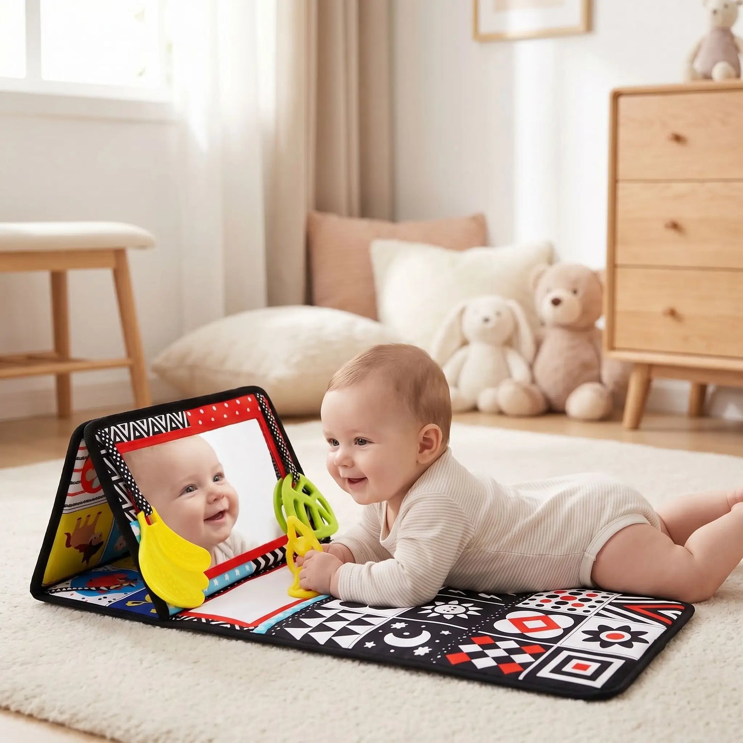 livre bebe en tissus miroir ventre bebe