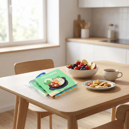 livre bebe en tissus table cuisine