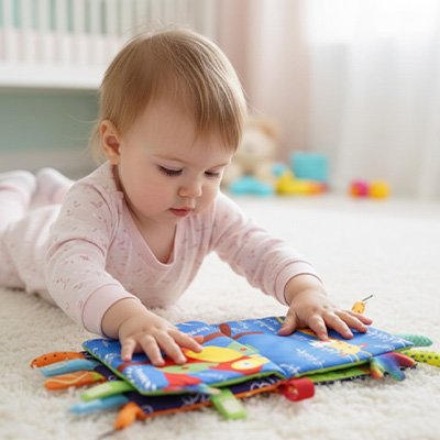 Livre bebe en tissus tigre