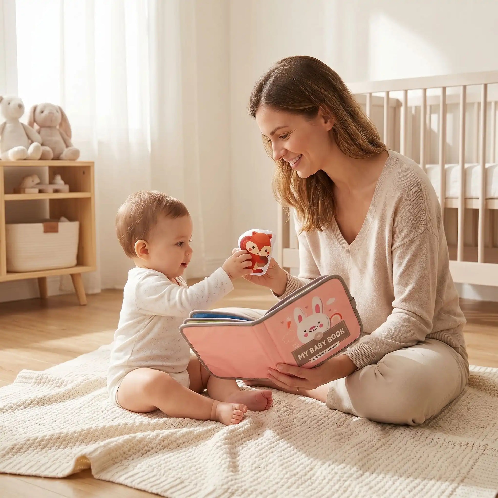 livre sensoriel bebe maman joue