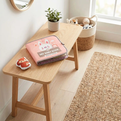 livre sensoriel bebe rose table