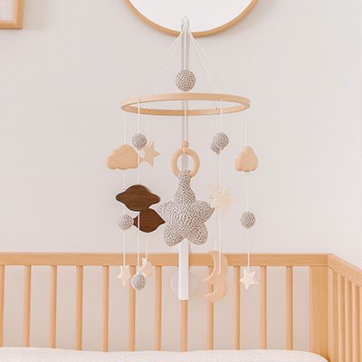 Mobile bébé etoile gris