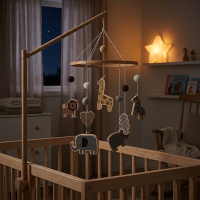 Mobile BEBE pour lit girafe nuit