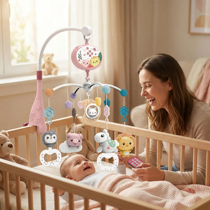 mobile bebe rose clair maman