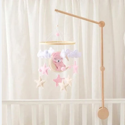 MOBILE BEBE ROSE RIDEAU BLANC