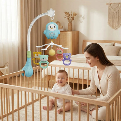 mobile musical bebe bleu maman bebe