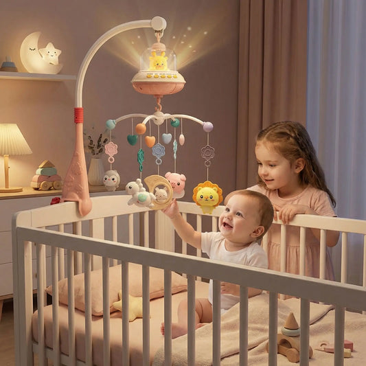 mobile pour lit BEBE soeur rose