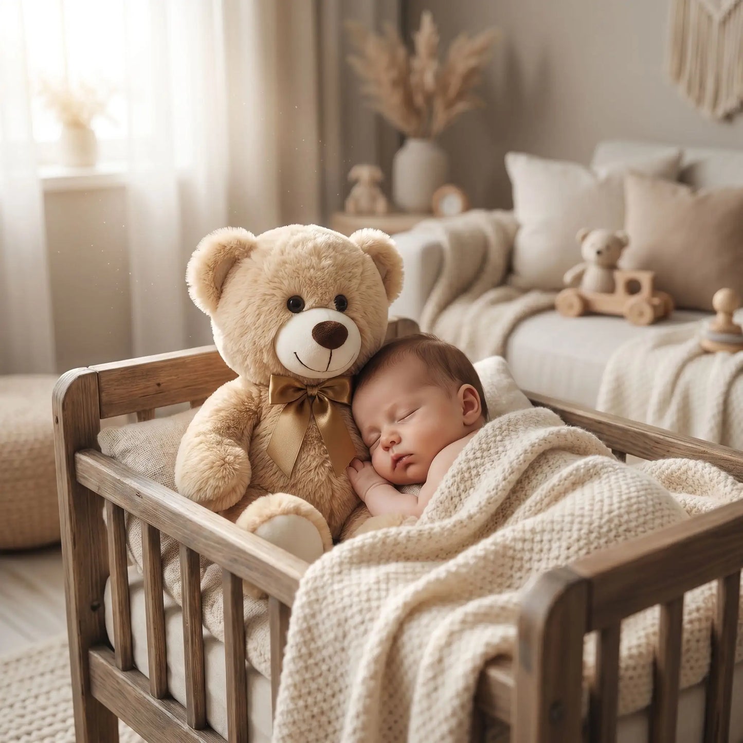 ours en peluche bebe dort