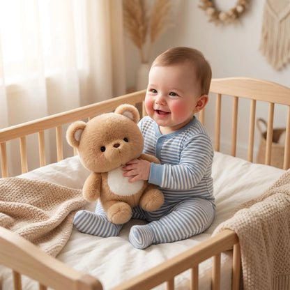 ours en peluche brun berceau bebe
