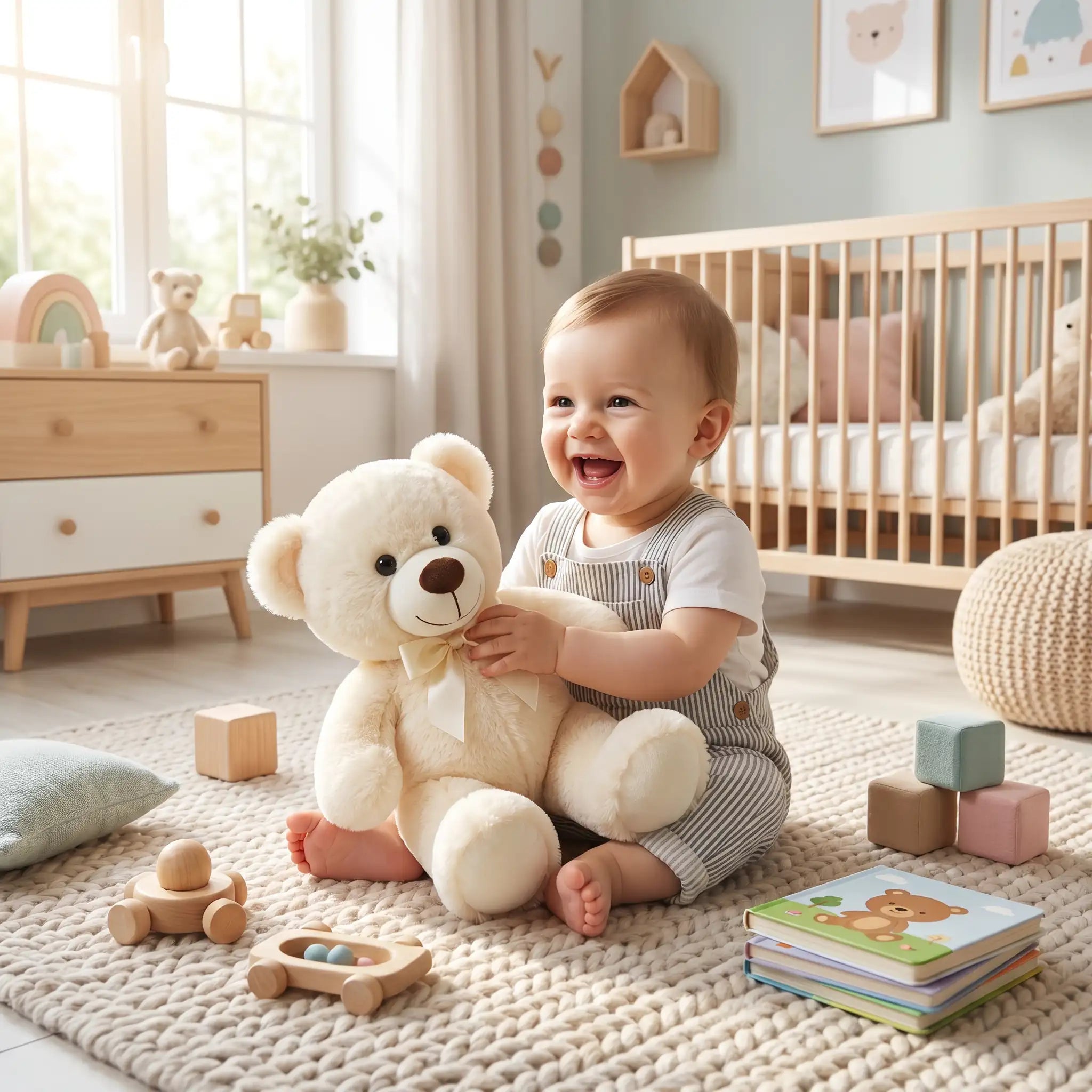 ours en peluche douceur assis bebe
