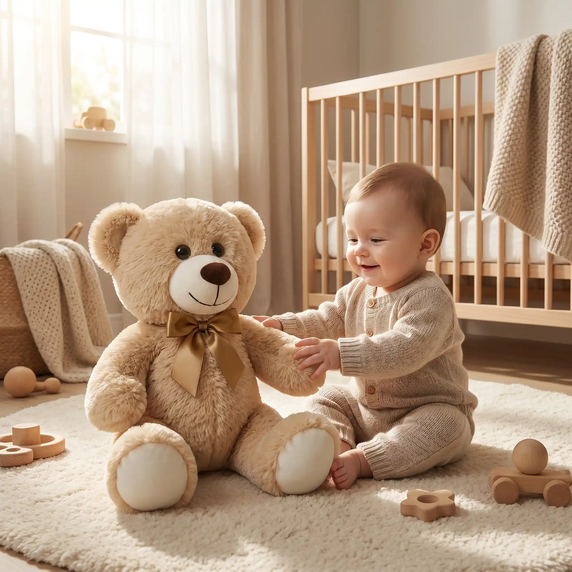 ours en peluche douceur bebe assis