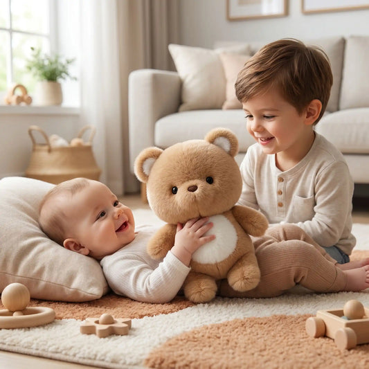 ours en peluche frere bebe oue brun