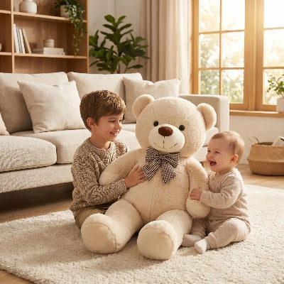 ours en peluche geant 105 frere bebe