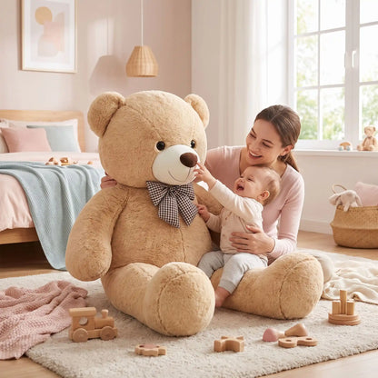 ours en peluche geant douceur soeur joue bebe brun