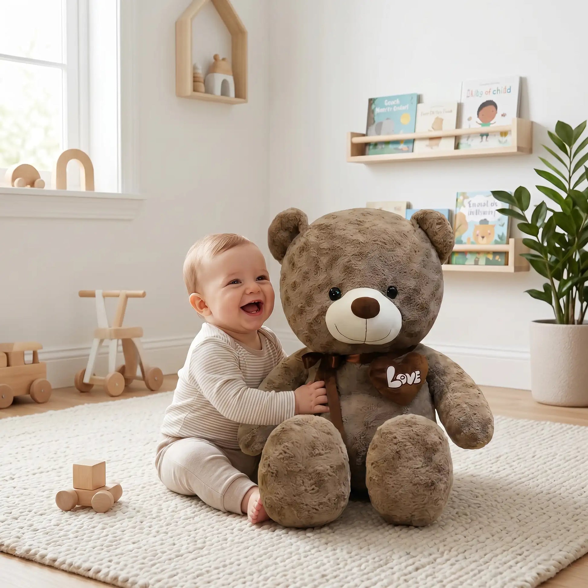 ours en peluche geanteultra bebe assis