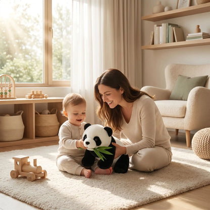 ours en peluche maman panda bebe