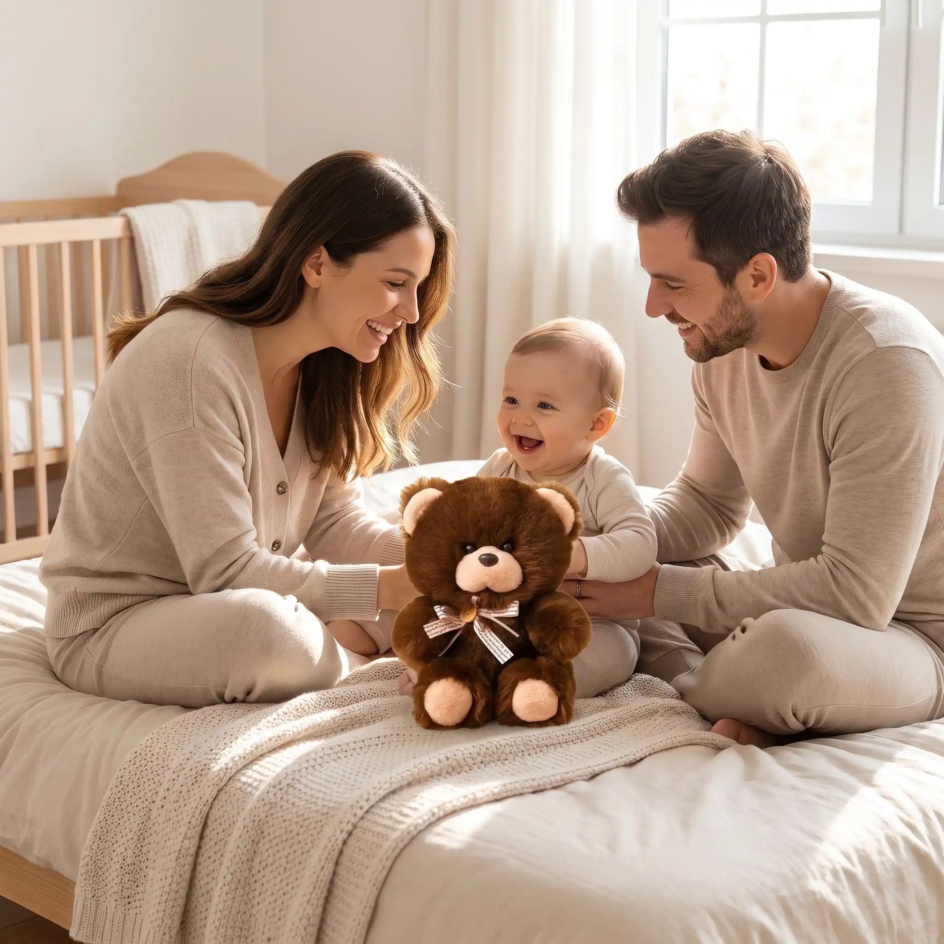 ours en peluche pour bebe ultra famille joue cafe