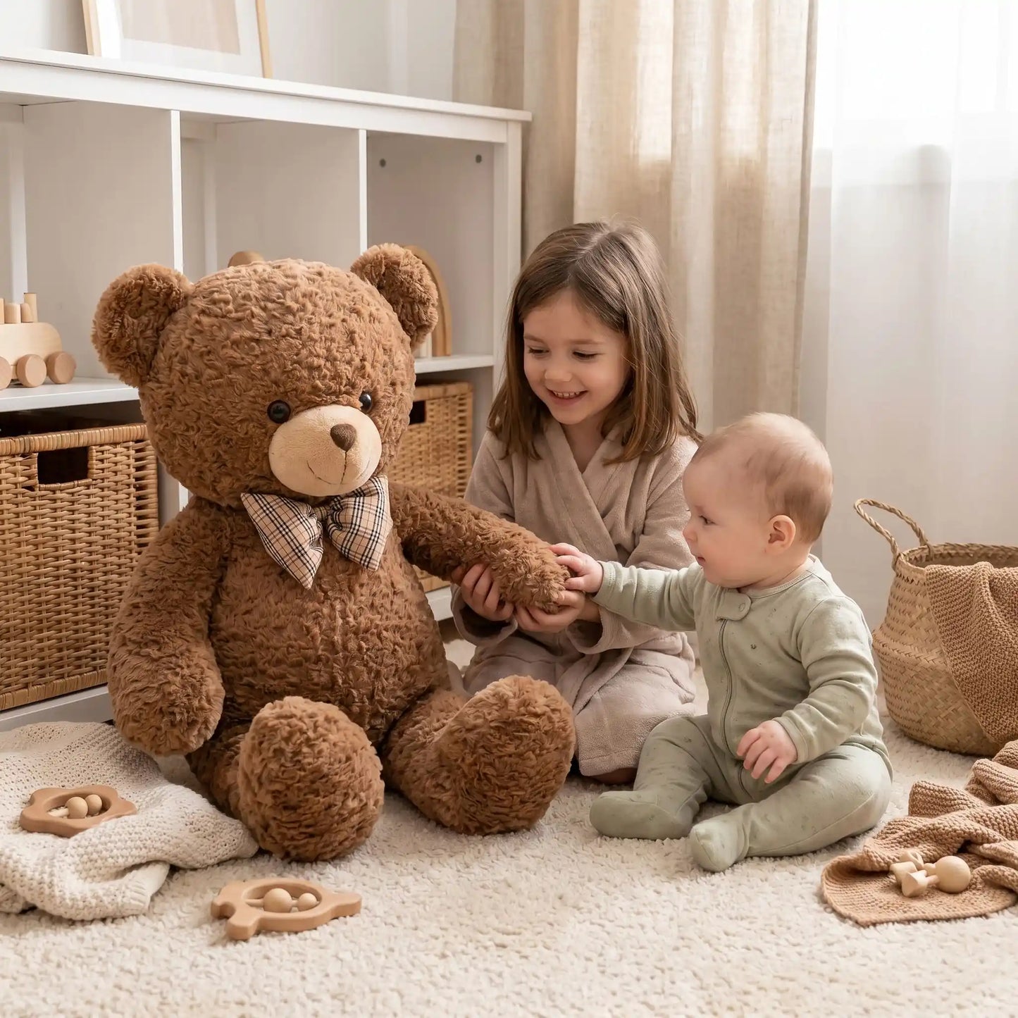 ours peluche geante 80 soeur bebe