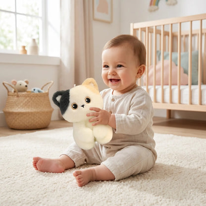 peluche chat 16cm bebe assis