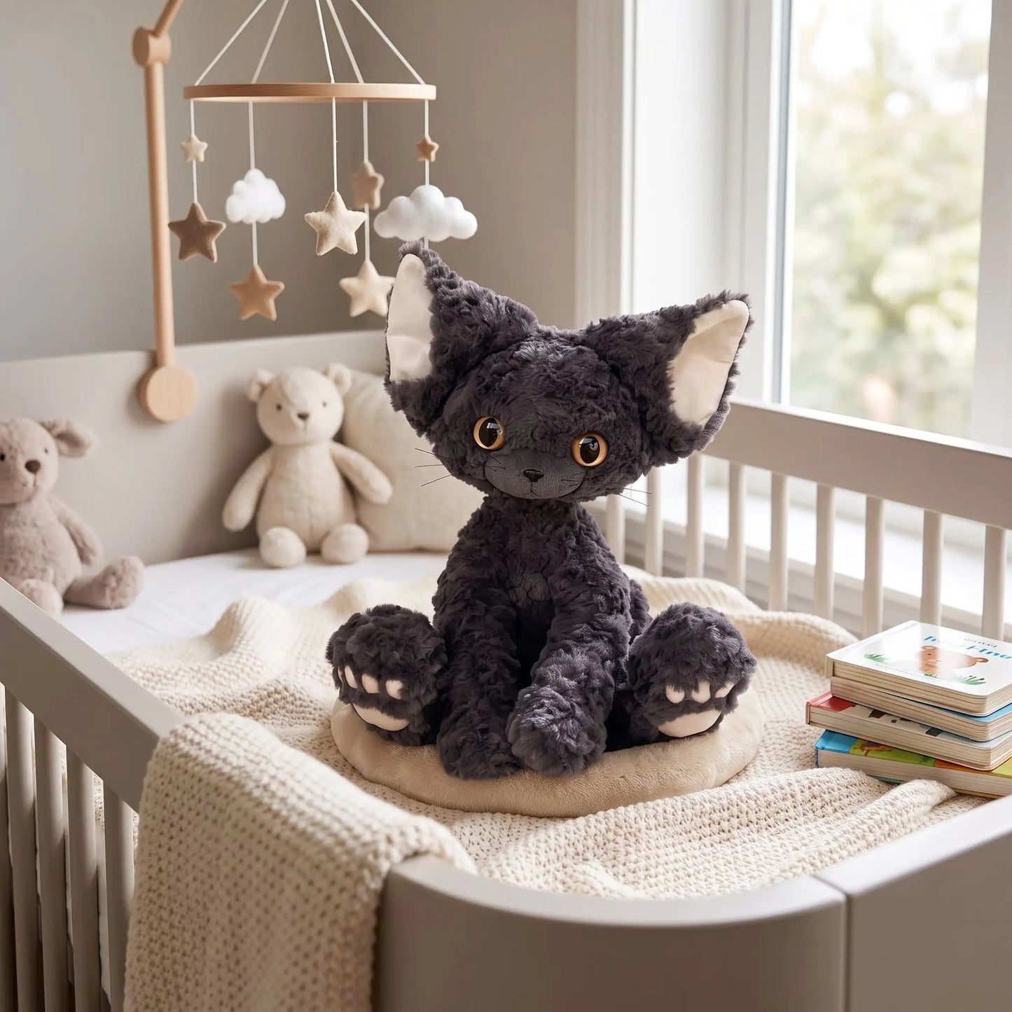 peluche chat bearceau chat noir
