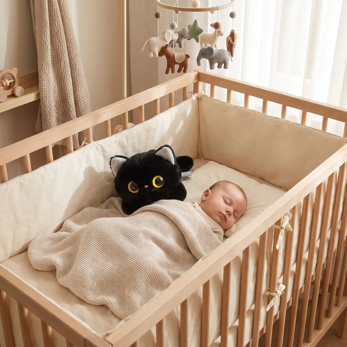 Peluche chat noir et blanc | Douceur Éveil