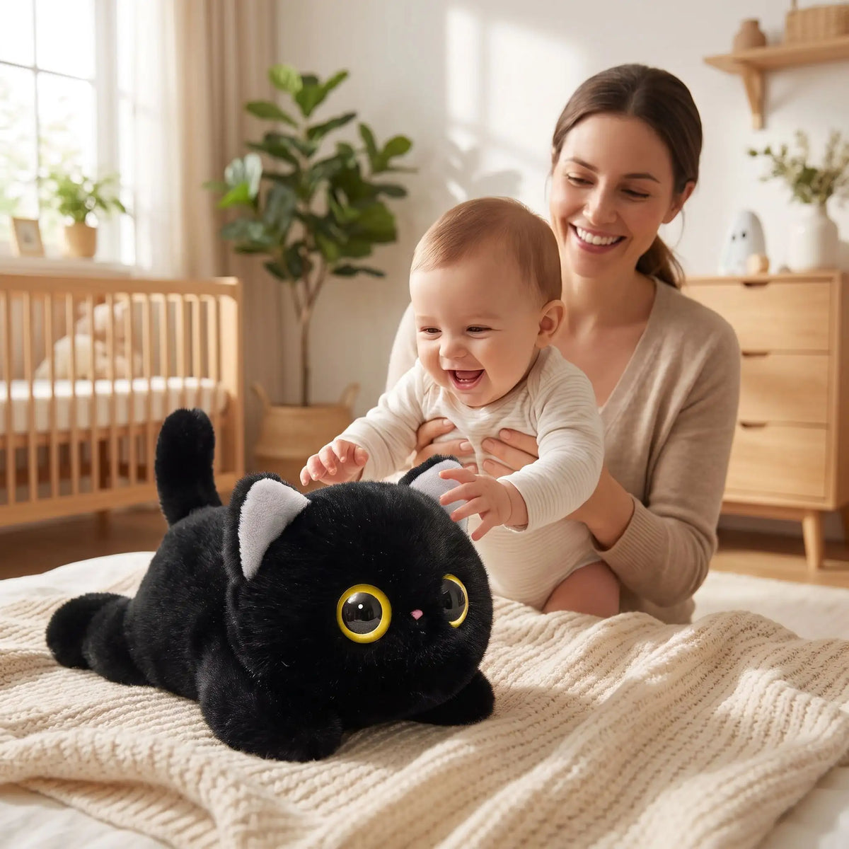 Peluche chat noir et blanc | Douceur Éveil