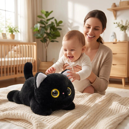 Peluche chat noir et blanc | Douceur Éveil