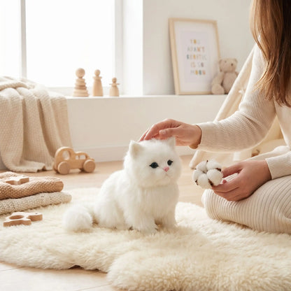 peluche chat realiste ultra maman mains
