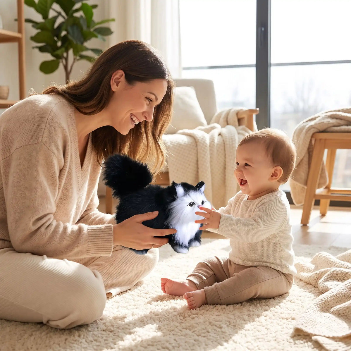 peluche chaton noir ultra bebe joue maman noir