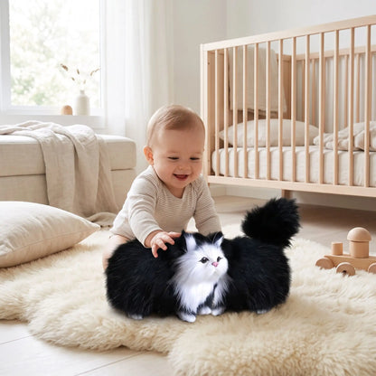 peluche chaton noir ultra joue bebe noir assis