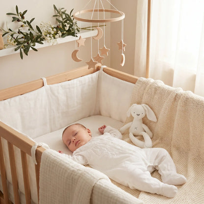peluche lapin 42 bebe dort blanc