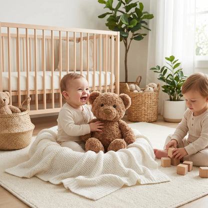 peluche ours 30cm bebe assis