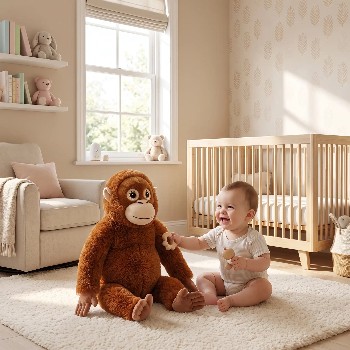 peluche pour bebe ourang outan assis bebe