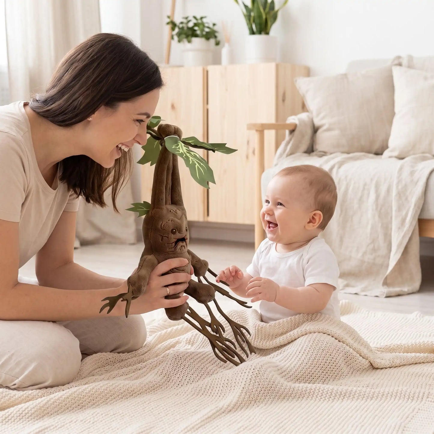 peluches bebe mandrake maman joue bebe