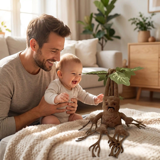 peluches bebe mandrake papa joue bebe