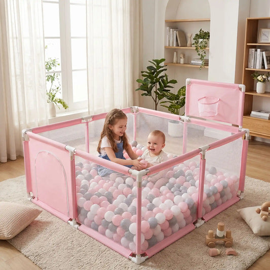 pisine a balle bebe maille rose soeur