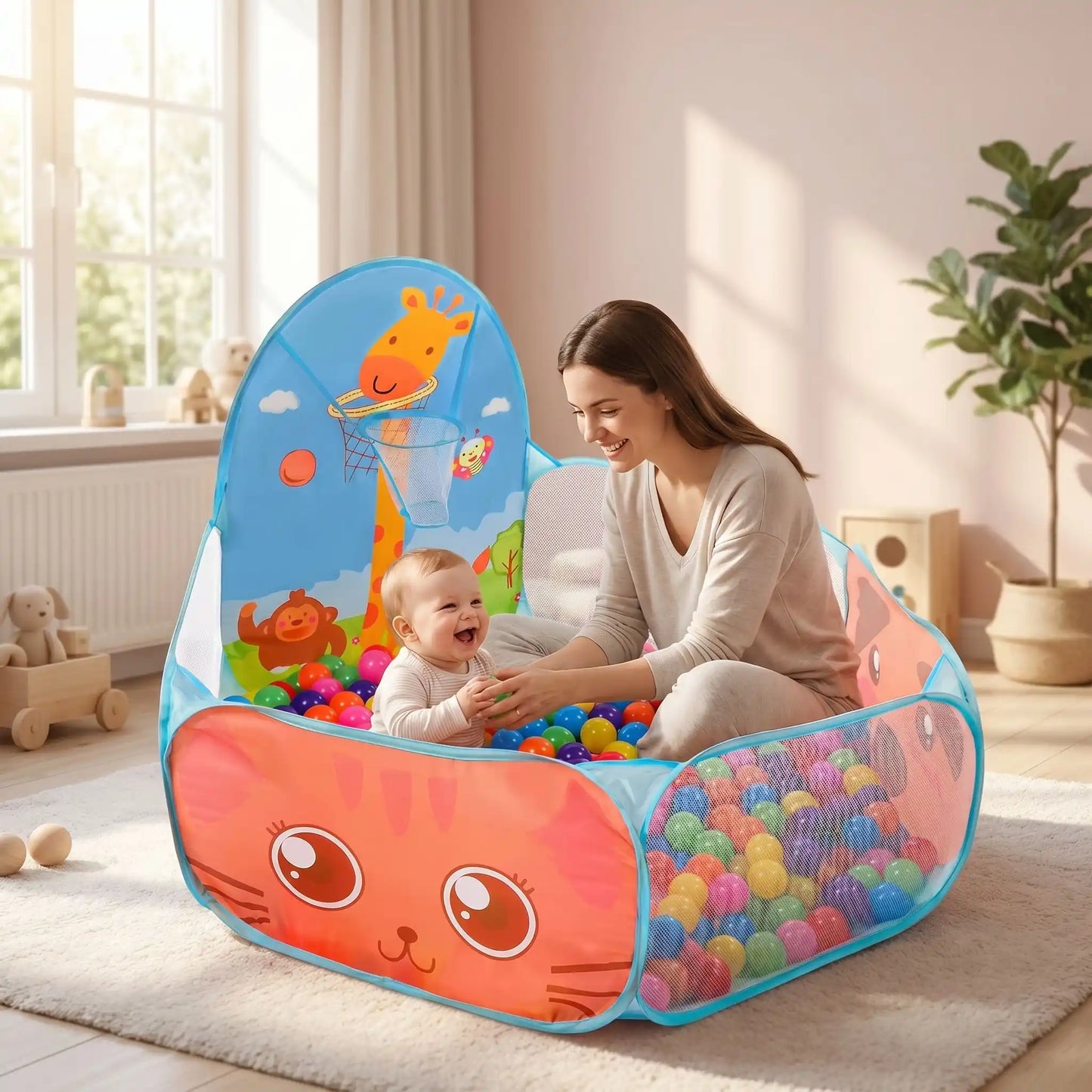 piscine a balle bebe maman joue bebe