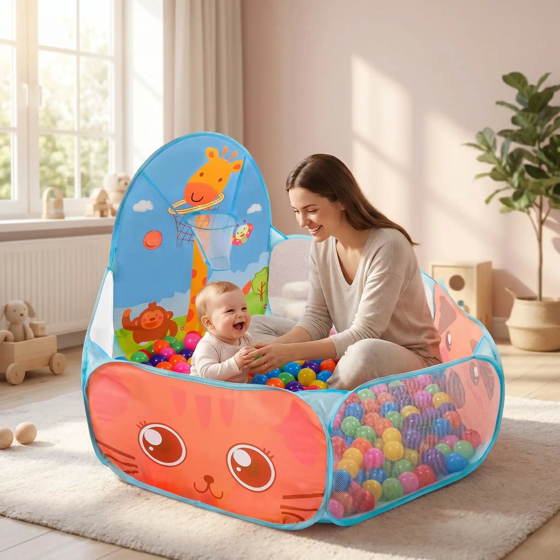 piscine a balle bebe maman joue bebe