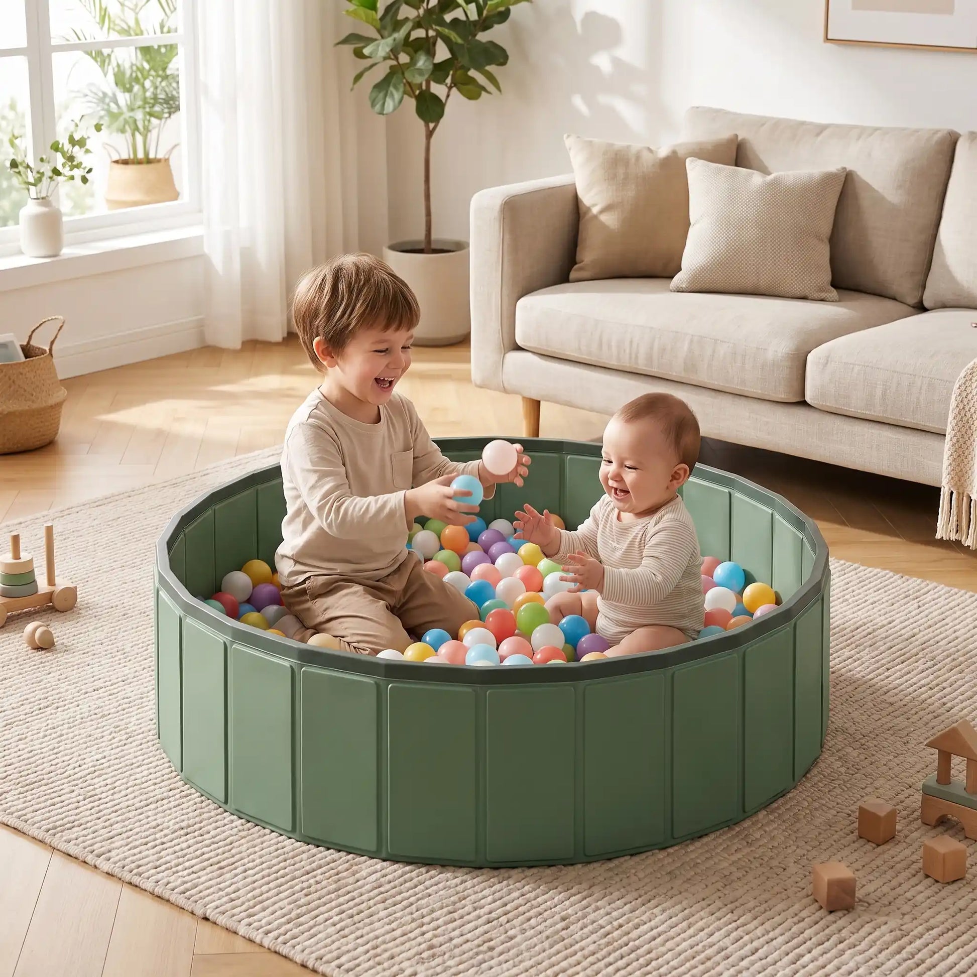 piscine a balle bebe pliable frere joue vert