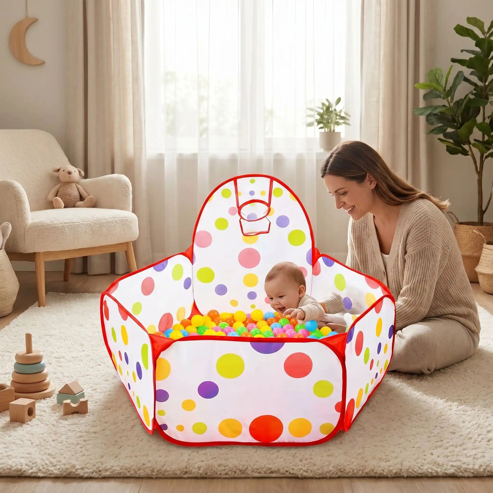 piscine a balle pois maman salon