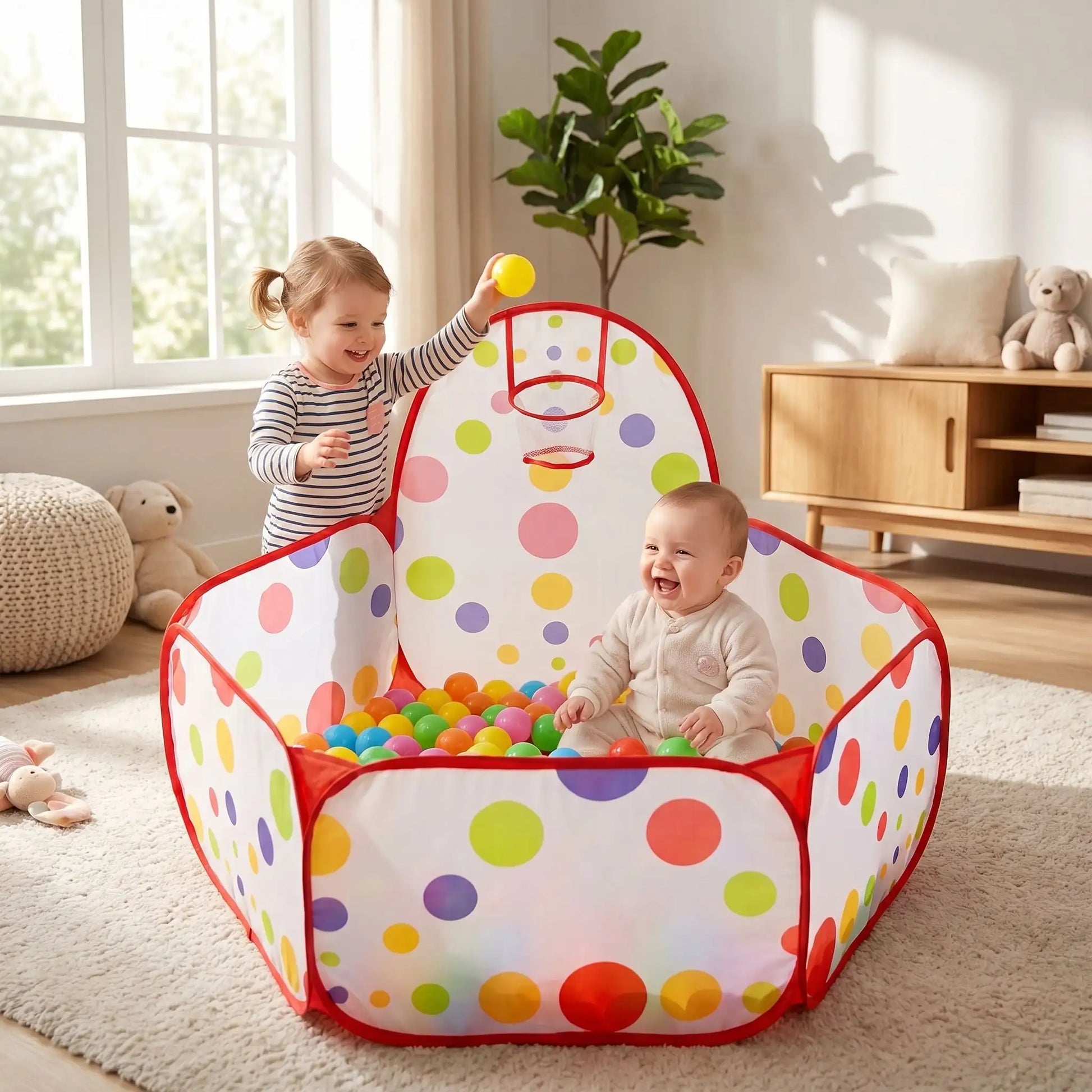 piscine a balle pois soeur tapis