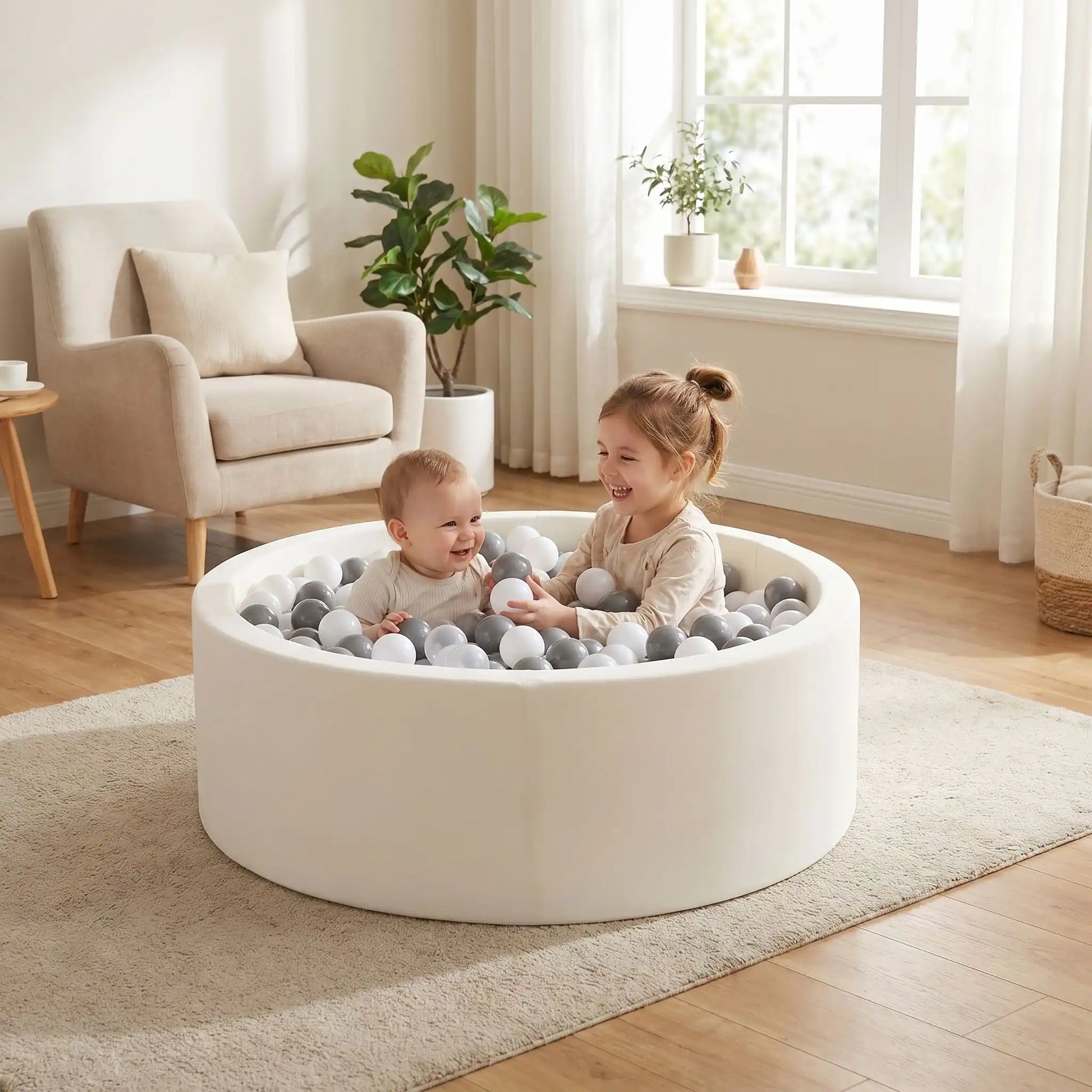 piscine a balle pour bebe mousse blanc