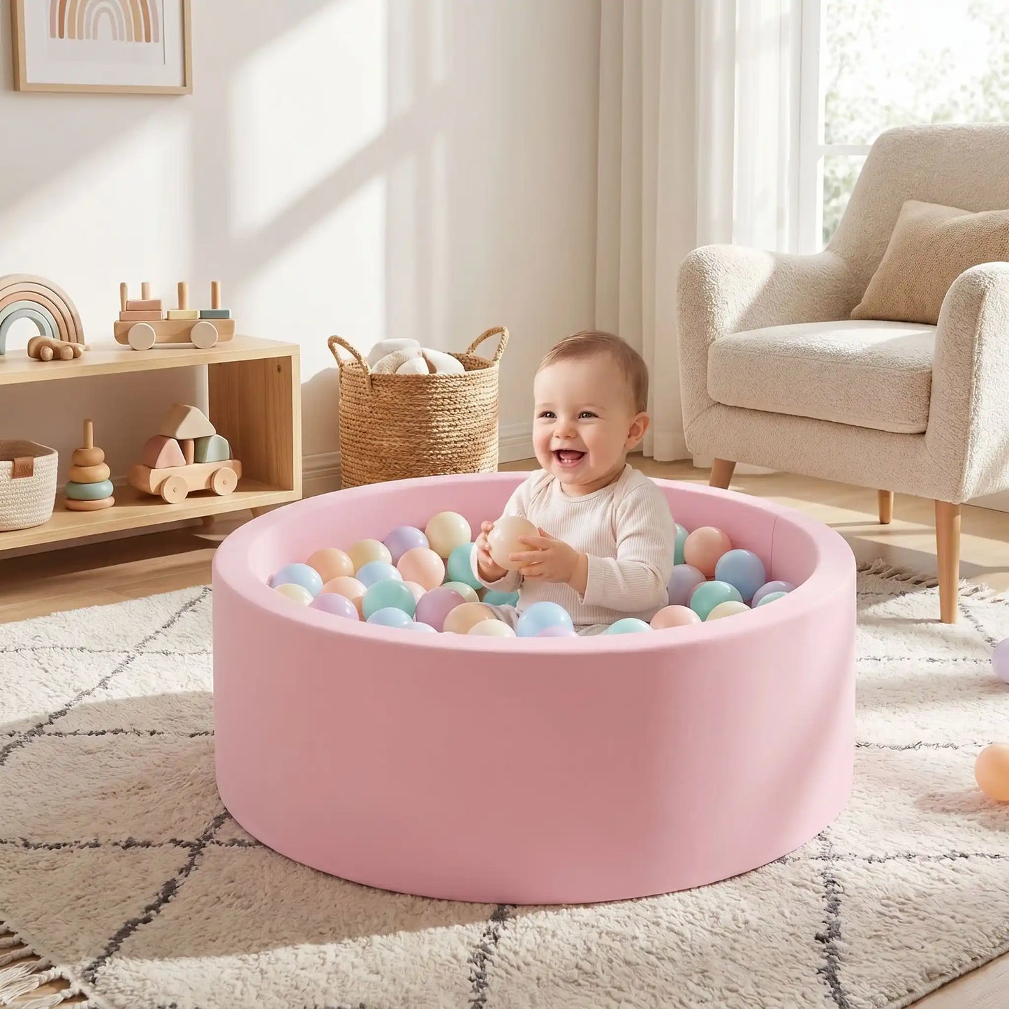 piscine a balle pour bebe mousse rose