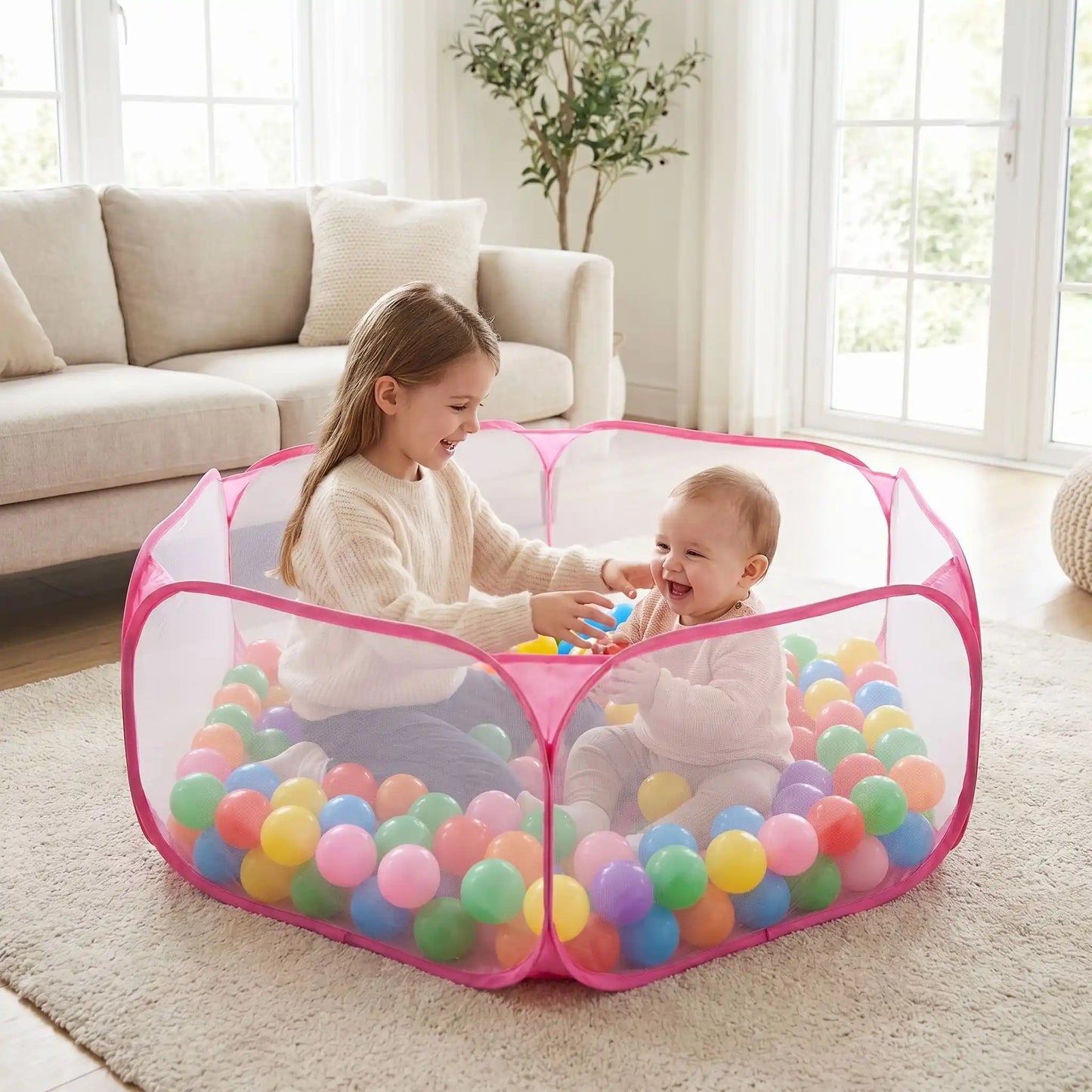 piscine a balle soeur rose salon