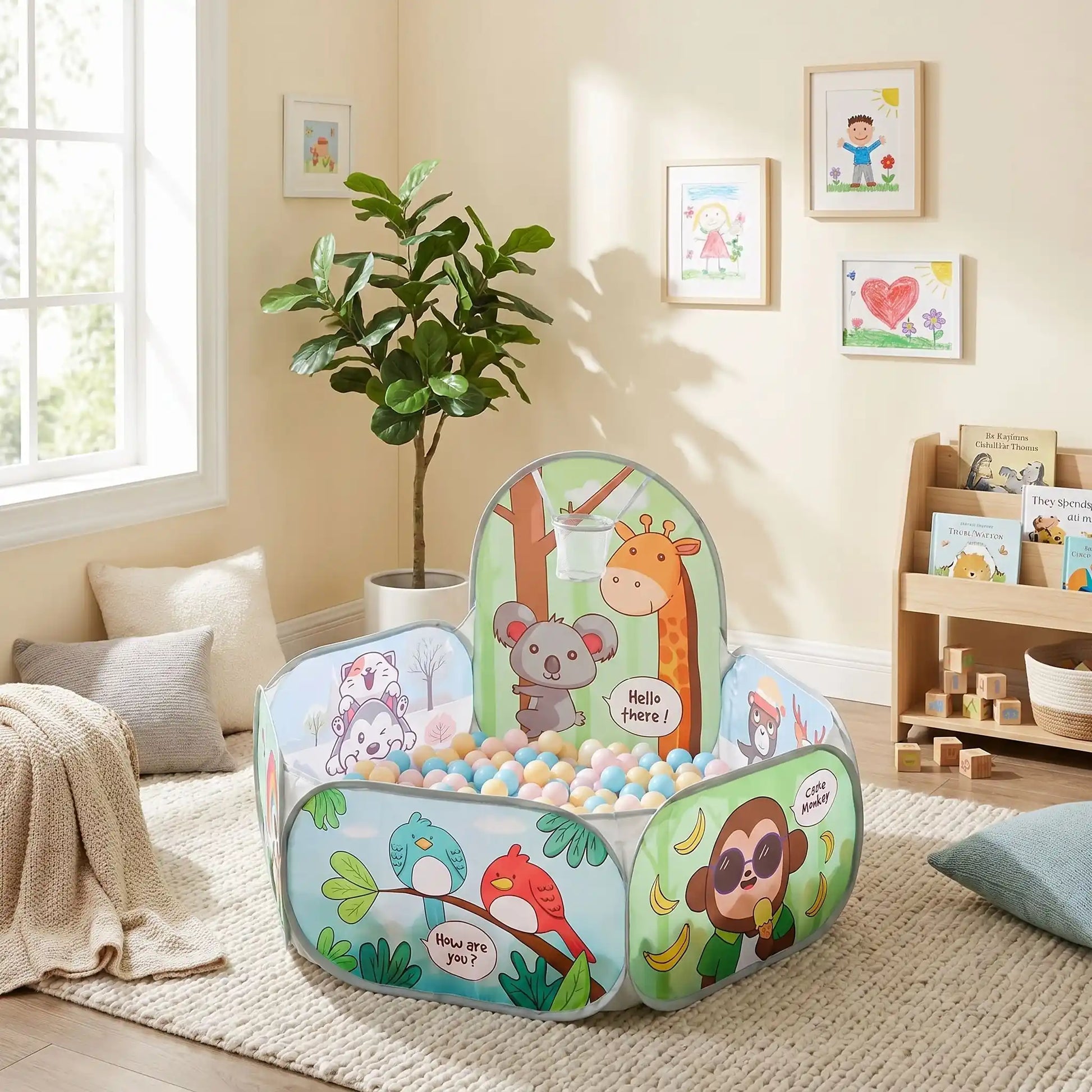 piscine a balles animaux salon