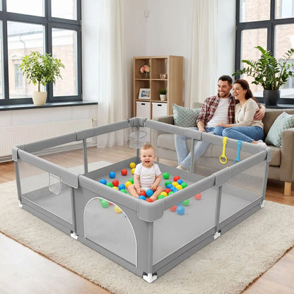 piscine a balles gris famille regarde
