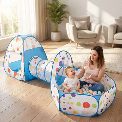 piscine a balles tunnel maman joue