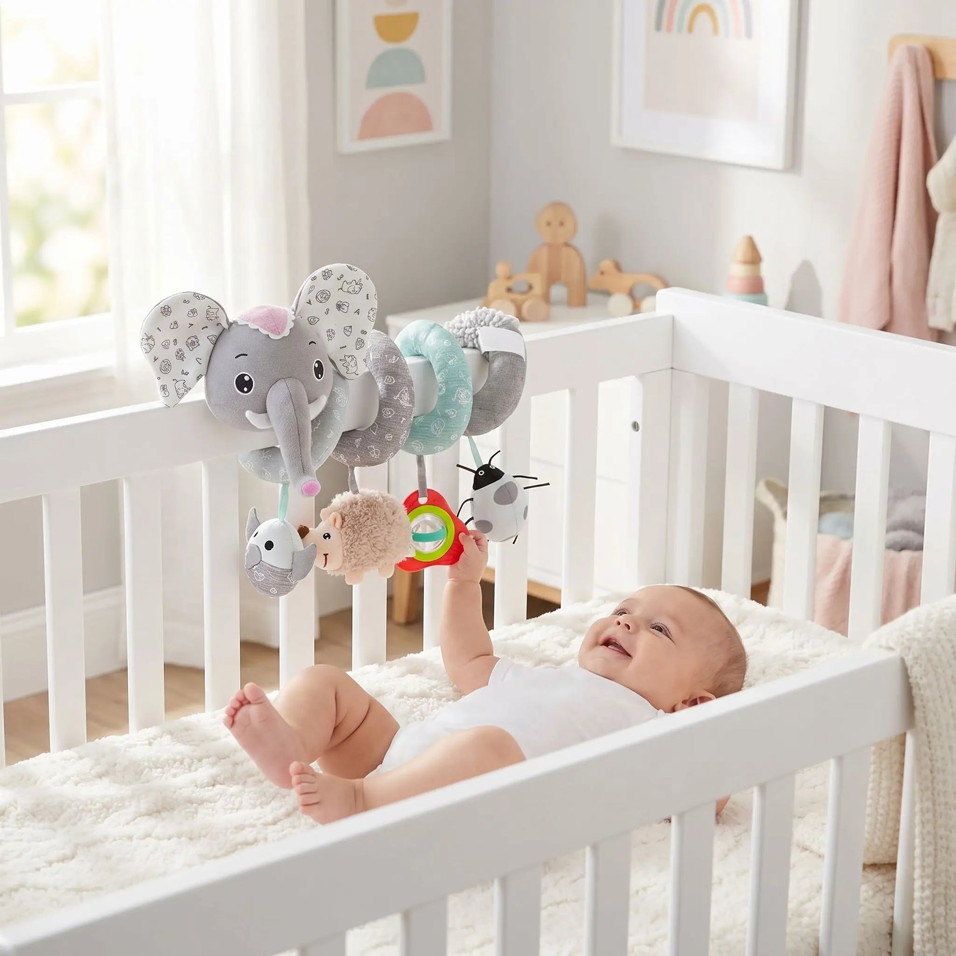 spirale d activite bebe elephant gris berceau